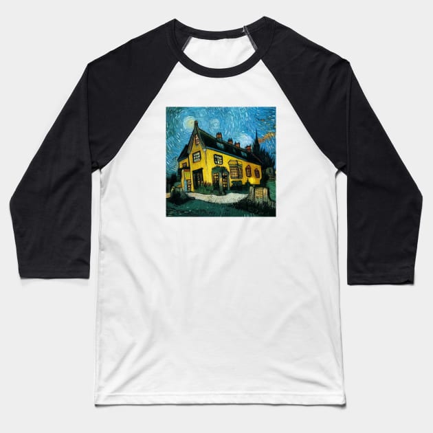 Starry Night Over Godric's Hollow Baseball T-Shirt by Grassroots Green